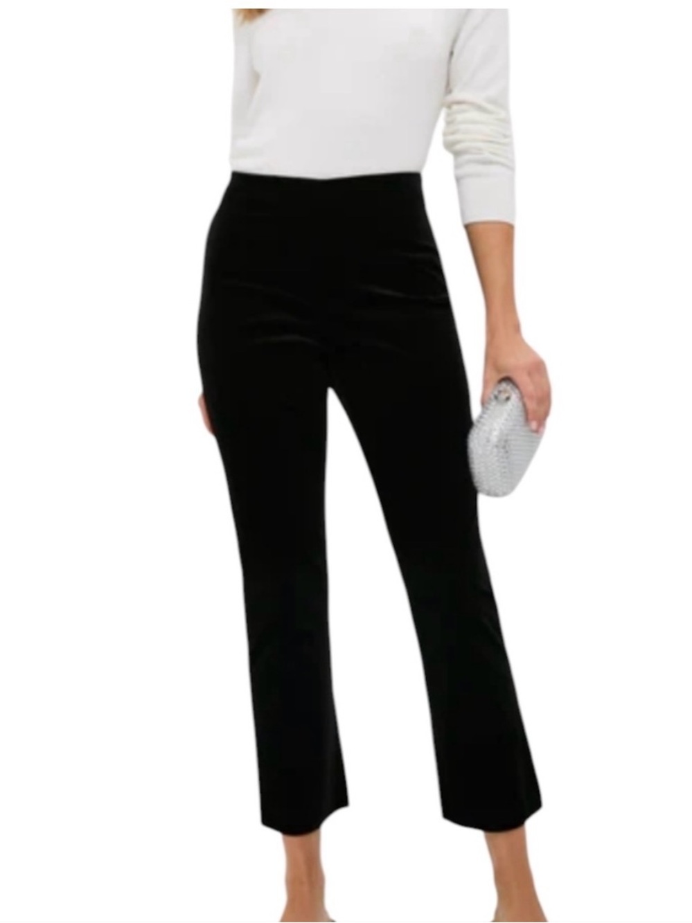 Tuckernuck Ashford‎ Velvet Kick Flare Pants Women’s Size Small Black High Rise